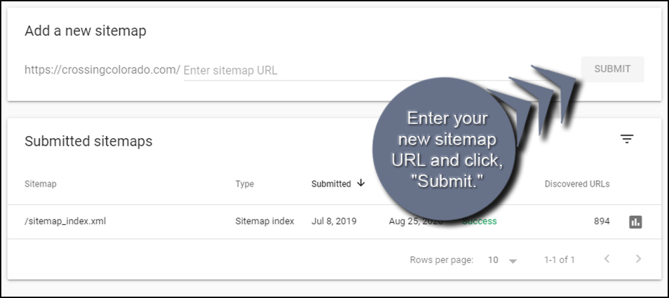 Submit New Sitemap