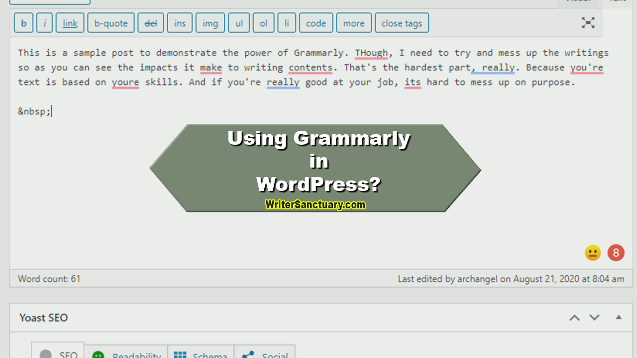 Using Grammarly with WordPress