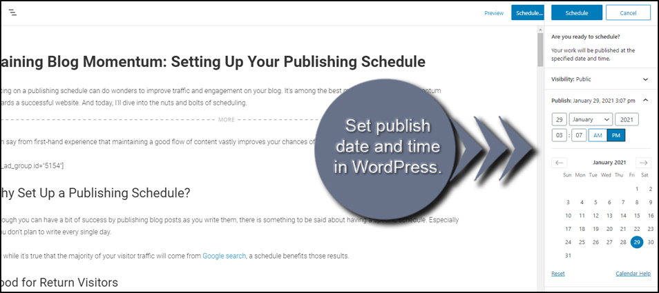 Scheduling Content in WordPress