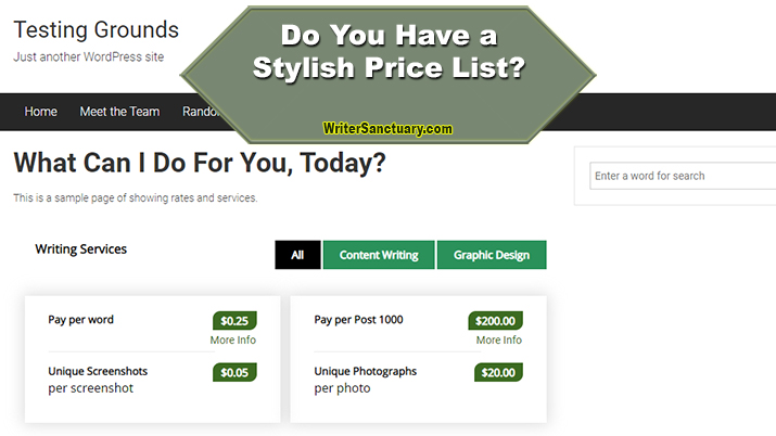 Make a Stylish Price List