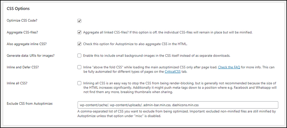 CSS Options