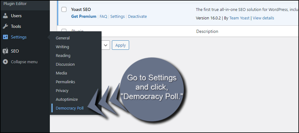 Democracy Poll Settings