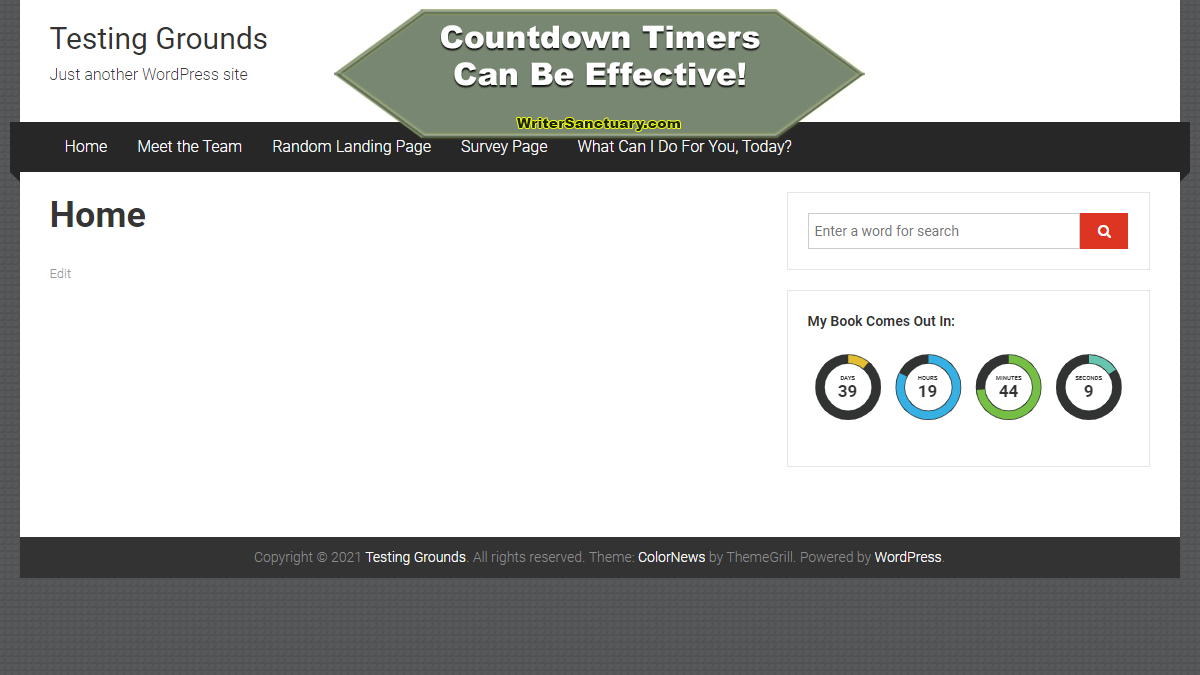 Countdown Timer in WordPress