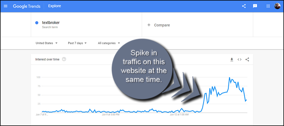 Traffic Spike in Google Search