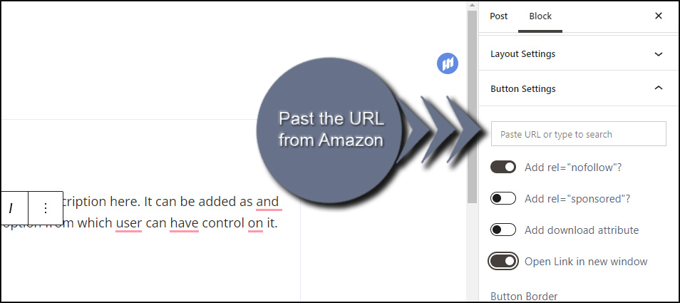Paste Amazon Affiliate URL