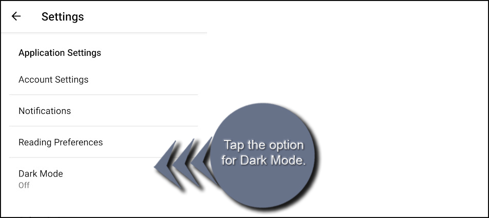Open Dark Mode Settings