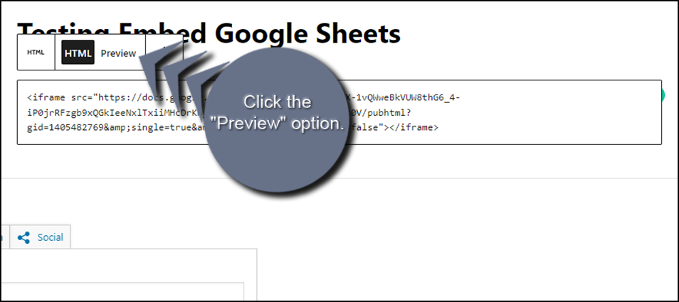 Preview Google Sheets