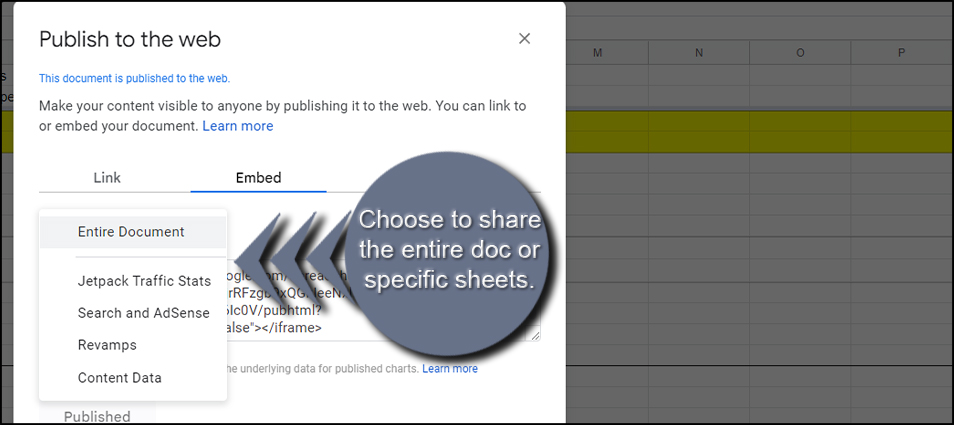 Share Doc or Sheets