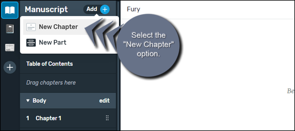 Adding Chapters in Reedsy